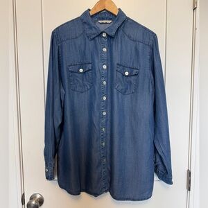 Soft Surroundings Blue Denim Shirt XL